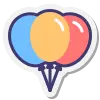 Icono de globos de decoración para fiestas y celebraciones